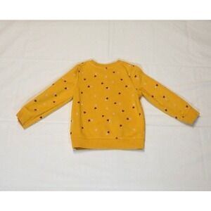 Girls Yellow Heart Print Long Sleeve Sweatshirt Cozy Casual Top Kids Size 4T